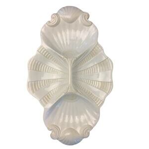 LENOX Butler's Pantry 4-Part Relish Dish White Shell Serving Platter 18”x11” VGC